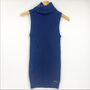 Electric Blue Sleeveless Michael Kors Turtleneck